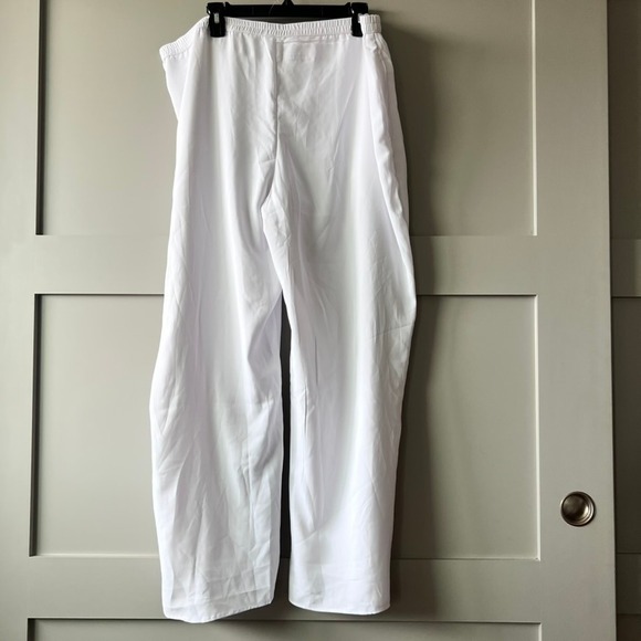 Abercrombie & Fitch Wide Leg Pants Women XL Regular White Pull On Crepe Pockets - Picture 2 of 14